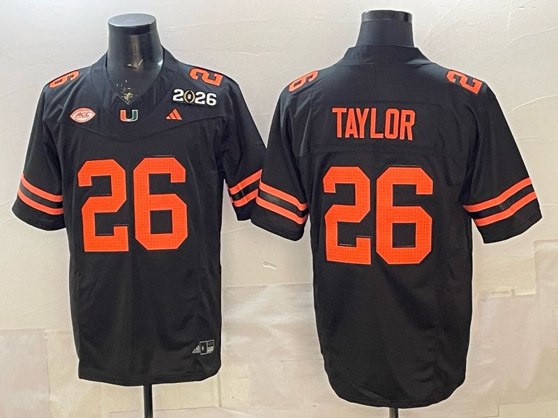 Men 2026 Miami Hurricanes #26 Taylor Black 3th generations Limited NCAA Jersey 0018